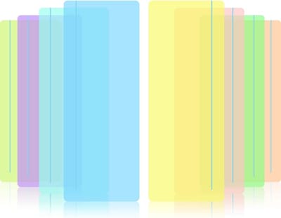 Leesoverlays Lijn - Lees Tracking Linialen - Visuele Stress Verminderen - Gekleurde Tinten Concentratie - 19 x 7 cm