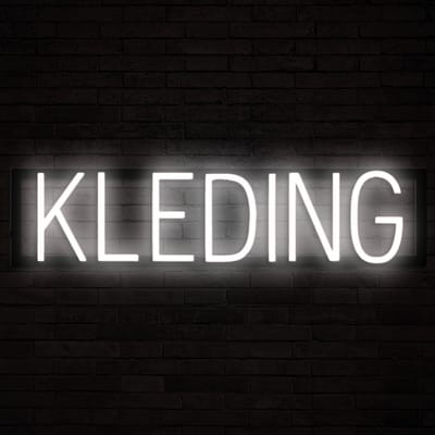 KLEDING - Lichtreclame Neon LED bord verlicht | SpellBrite | 63,06 x 16 cm | 6 Dimstanden & 8 Lichtanimaties | Reclamebord neon verlichting