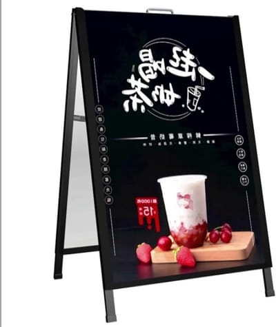 A Frame Stoepbord - Reclame Displaystandaard - Winkelpromotie - Opvouwbaar - Heavy Duty - Zwart