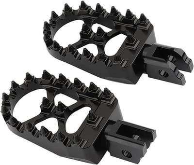 Motor Voetsteunen - Brede Steunen - Comfortabel Rijden - Verstelbare Hoek - CNC Aluminium - Zwart Chroom