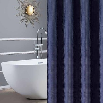 Verdikt Jacquard Wafel Douchegordijn Effen Kleur Waterdicht Badkamer Scheidingswand Eenvoudige Installatie Privacy Scherm 180*200cm