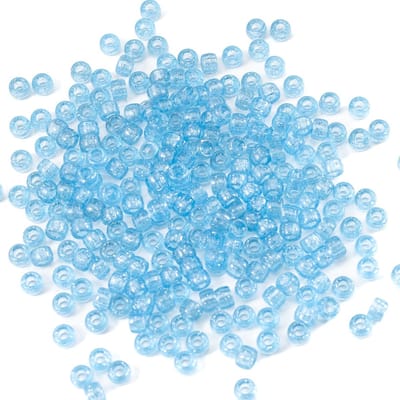 Acryl Kunststof Transparante Blauwe Pony Kralen Grote Gat Pens Haar Vlechten 6x9mm Bulk Kandi Kralen voor Vriendschapsarmband Ketting Sieraden Maken Kit