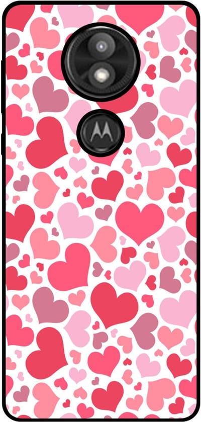 Smartphonica Telefoonhoesje Geschikt voor Motorola Moto E5 Plus met Hartjes Print - Hearts Design TPU Backcover Case - Kinder Hoesje met Hartjes Design geschikt voor Motorola Moto E5 Plus