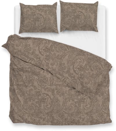 Zohome Paisley di Lino Dekbedovertrek - Extra breed - 260x200/220 cm - Palm-Taupe