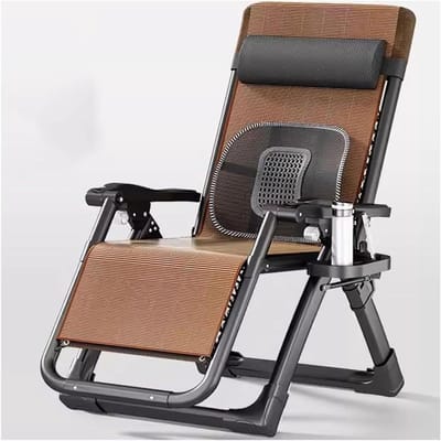 Opvouwbare Loungestoel - Zonnebed Campingstoel - Ontspannen Buiten - Verstelbare Rugleuning - 180x67x40cm - Kleurloos