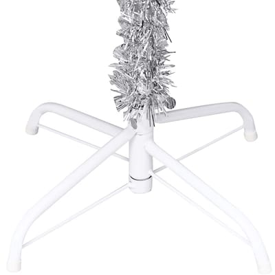 vidaXL Kunstkerstboom met verlichting en kerstballen 120 cm PET zilver