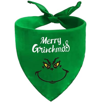 Bavoirs Bandanas de Noël pour Chien de Compagnie pour Grands Chiens, Teddy, Golden Retriever one-size vert