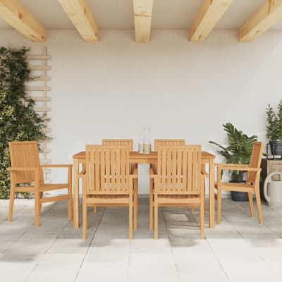 vidaXL - Tuinstoelen - stapelbaar - 6 - st - 56,5x57,5x91 - cm - massief - teakhout