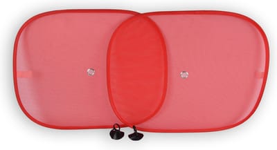 Set van 2 Rode Autozonneschermen UV-Bescherming | Geschikt voor Audi A3, Q3, Mercedes E-Klasse, Opel Adam, Peugeot 306 | 44cm x 36cm