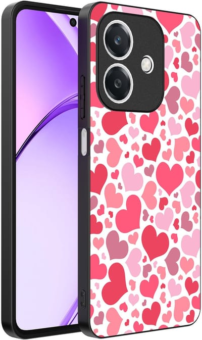Smartphonica Telefoonhoesje Geschikt voor Oppo A3 - A3X met Hartjes Print - Hearts Design TPU Backcover Case - Kinder Hoesje met Hartjes Design geschikt voor Oppo A3;Oppo A3X