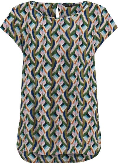 ONLY - ONLNOVA LIFE VIS S/S TOP WVN - Dames - Blouses