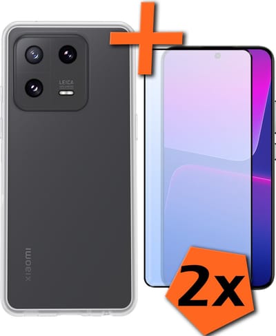 Hoes - Met 2x Screenprotector - Geschikt voor Xiaomi 13 Pro - Sterk & Shockproof - Back Cover - Siliconen Case - Telefoon Hoes - Transparant