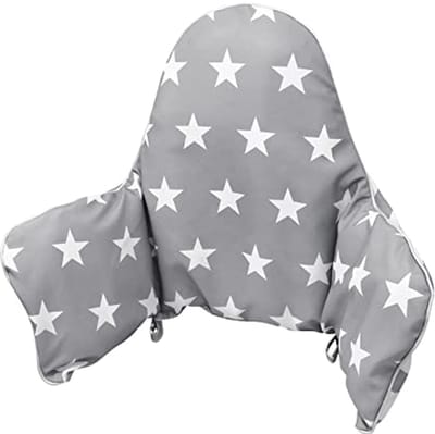Zacht en Comfortabel Zitkussen voor Kinderstoel met Dubbelzijdig Design - Grijze Sterren