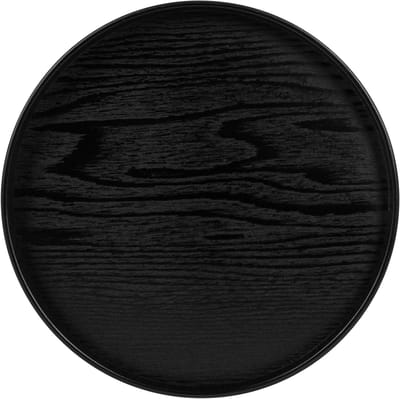 QUVIO Houten dienblad rond - Dienblad - Dienbladen - Decoratieve dienbladen - Design presenteerblad - Sierschaal - Decoratieschaal - Tapasplank - Serveerschaal - Hout - Diameter 24 cm - Zwart