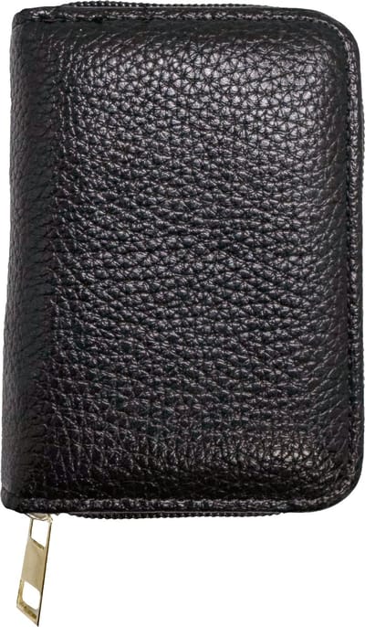 Dames Portemonnee met Rits Compact 11 x 8 cm Pasjeshouder Accordion Zwart 3BMT®