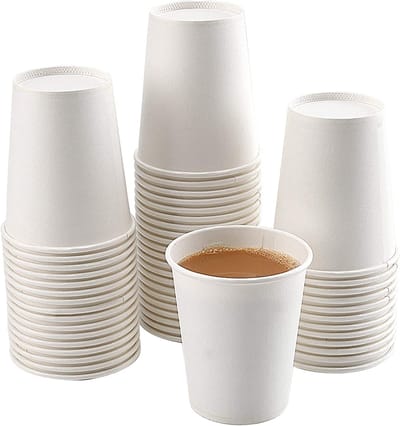 Kartonnen Koffiebeker to go 12oz 350ml wit - 100 Stuks- wegwerp papieren bekers karton – drank bekers – drinkbekers- koffie beker – wegwerpbeker – Koffiekopjes – Koffiemokken - Warme en Koude Dranken
