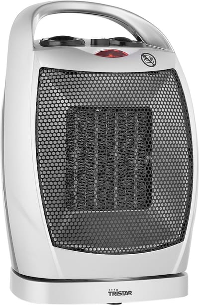 Tristar Elektrische Kachel KA-5038 - Ventilatorkachel - Met omvalbeveiliging en oververhittingsbeveiliging - Draaifunctie - 750W en 1500W - Grijs