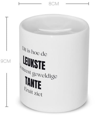 Akyol - dit is hoe de leukste en geweldige tanie uit ziet Spaarpot - Tante - cadeau tante - cadeau - verjaardag tante - 350 ML inhoud