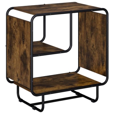 vidaXL - Dressoir - Gerookt - eiken - 60 - x - 37.5 - x - 64.5 - cm - Bewerkt - hout