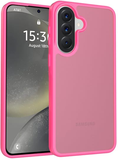 Solidenz Hoesje - geschikt voor Samsung Galaxy A57 - Frosted transparante hoes - Fel Roze
