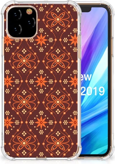 Apple iPhone 11 Pro Doorzichtige Silicone Hoesje Batik Brown