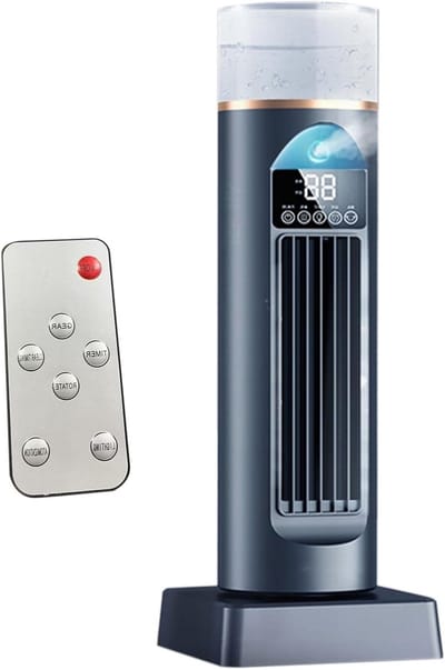 Luchtkoeler Ventilator - Mobiele Airco - Binnenkoeling Bieden - Met Luchtbevochtiger - 37 cm Hoog - Wit