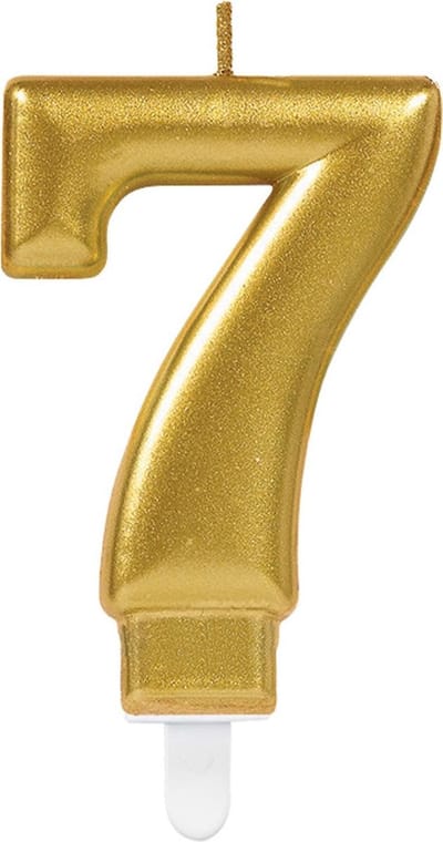Amscan by Riethmuller - Riethmüller - Verjaardagskaars 7 Sparkling Celebrations Gold