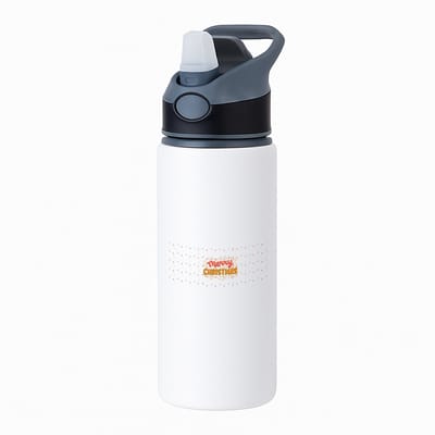 Hacebo® - Kerst merry christmas waterfles met rietje zwart - Kerstmis - Kerst beker - winter - kerst - christmas - kerst cadeau - water fles - 650ML