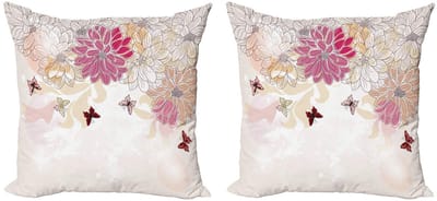 ABAKUHAUS Grunge kussenhoes – 2x40x40 cm – Dubbelzijdig bedrukt – Pink