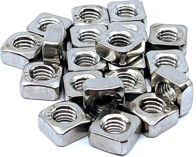 TQ4U vierkantmoer - RVS - M6 - 9.8 x 9.8 mm - hoogte 4.8 mm - 20 STUKS