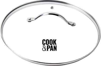 Cook & Pan Universele Pannendeksel – Ø 24 cm – Ovenbestendig – Gehard Glas – Vaatwasserbestendig – Hittebestendige Handgreep