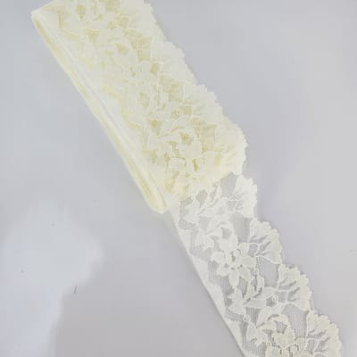 BamBella ® - 10 meter Kant lint band 4.5 cm breed Off white voor naaien afwerk