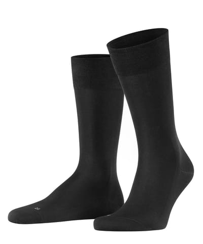 FALKE Sensitive Malaga drukvrije comfort tailleband katoen sokken heren zwart - maat 39-42