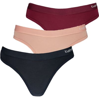 Apollo Dames String Rood/Roze/Blauw  Bamboe 3-pack - Maat  S