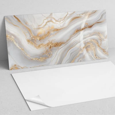 Coloray Wandpanelen Zelfklevend - Abstracte golven met details PVC Wandpaneel - 100 cm x 50 cm - Romig Wandbekleding Zelfklevend - 1 stuk - Texturen Wandpanelen Zelfklevend - Wandpaneel Keuken - Wandpanelen Badkamer