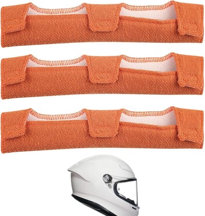 Helm Padding Inserts - Zweetband Kussen - Comfortabel Werken - Vlamvertragende Stof - 3 Stuks - Oranje