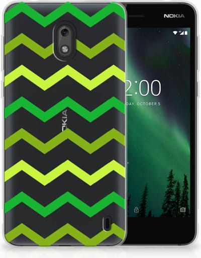 Nokia 2 TPU bumper Zigzag Groen