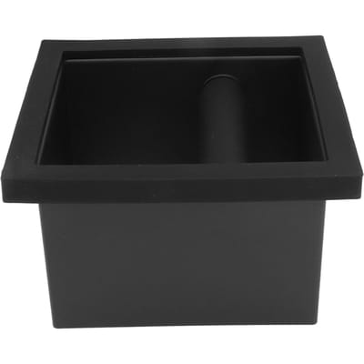 Koffieprut Afklopbak Vierkant Bodemloos Zwart Rubber PTFE Staal Residu Box voor Café black