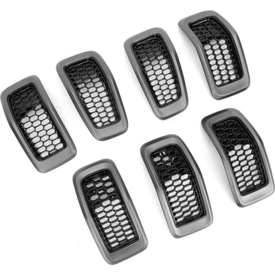 7-delige set Auto Voorbumper Grille Frame Modificatie Vervanging voor Jeep Cherokee 2014?2018 gray