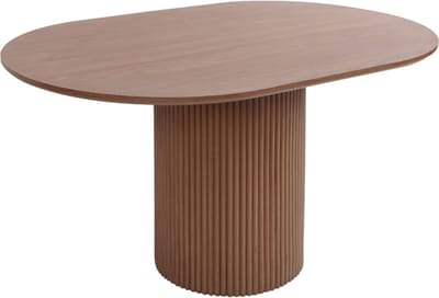sweeek - Langwerpige salontafel, gesneden houteffect, 90cm, walnootkleur