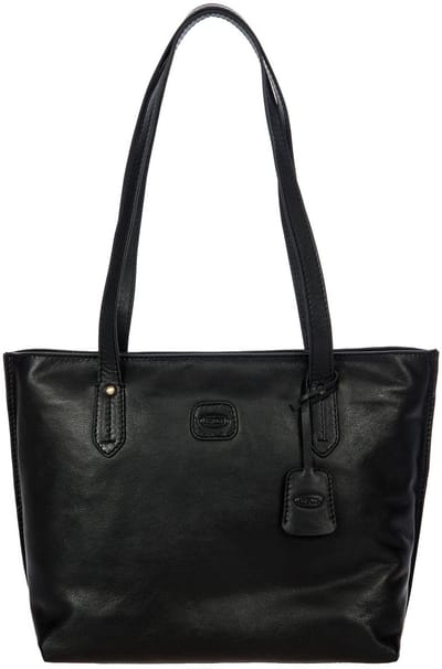 BRIC'S Leren Schoudertas Shopper Volterra Shopping Black Zwart