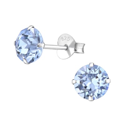 Montebello Oorbellen Edona Blue - 925 Zilver E-Coating - Ø6mm
