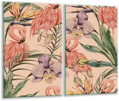 TMK ArtDeko - Snijplank - Glas - 30x52 cm - Motief Kleur Bloemen