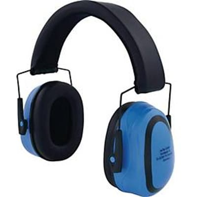PRO FIT Protec 26 oorkappen, EN 352-1:2002, SNR 26 dB, tweepuntsophanging, traploos verstelbaar, blauw