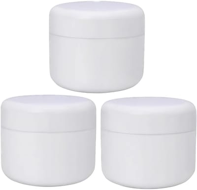 Cosensi- Cosmetic Jar 250ml/8oz - Set van 3 - Wit Plastic - Herbruikbaar - Compact - Gemakkelijk te openen/sluiten - Potje