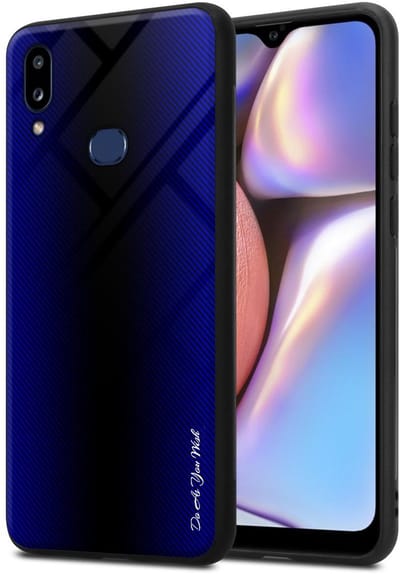 Cadorabo Hoesje geschikt voor Samsung Galaxy A10s / M01s in KOBALT PAARS - Beschermhoes gemaakt van TPU silicone Case Cover en achterkant van gehard glas