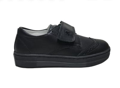 Naturino mt 25 grote velcro oxford lederen schoenen Horatio zwart