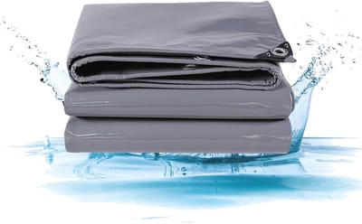 Dekzeil Zwaar Gebruik - Grondzeil Waterdicht - Bescherming Buiten - 450g/m² PVC Materiaal - 1x9.5 m - Grijs