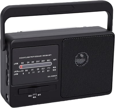 Draagbare Radio - Noodradio AM FM - Buiten Luisteren - Telescopische Antenne - 18 x 11 x 8 cm - Zwart