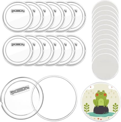 Transparante Knopen Set van 12 Stuks voor DIY Projecten, Badges, Pins en Accessoires voor Tassen en Jassen